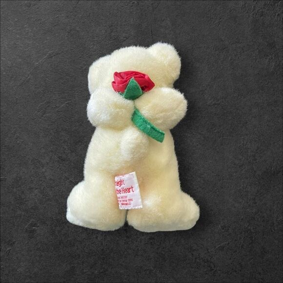 Straight from the Heart White Bear Hidden Flowers Plush Stuffed Animal 7" - Picture 8 of 10